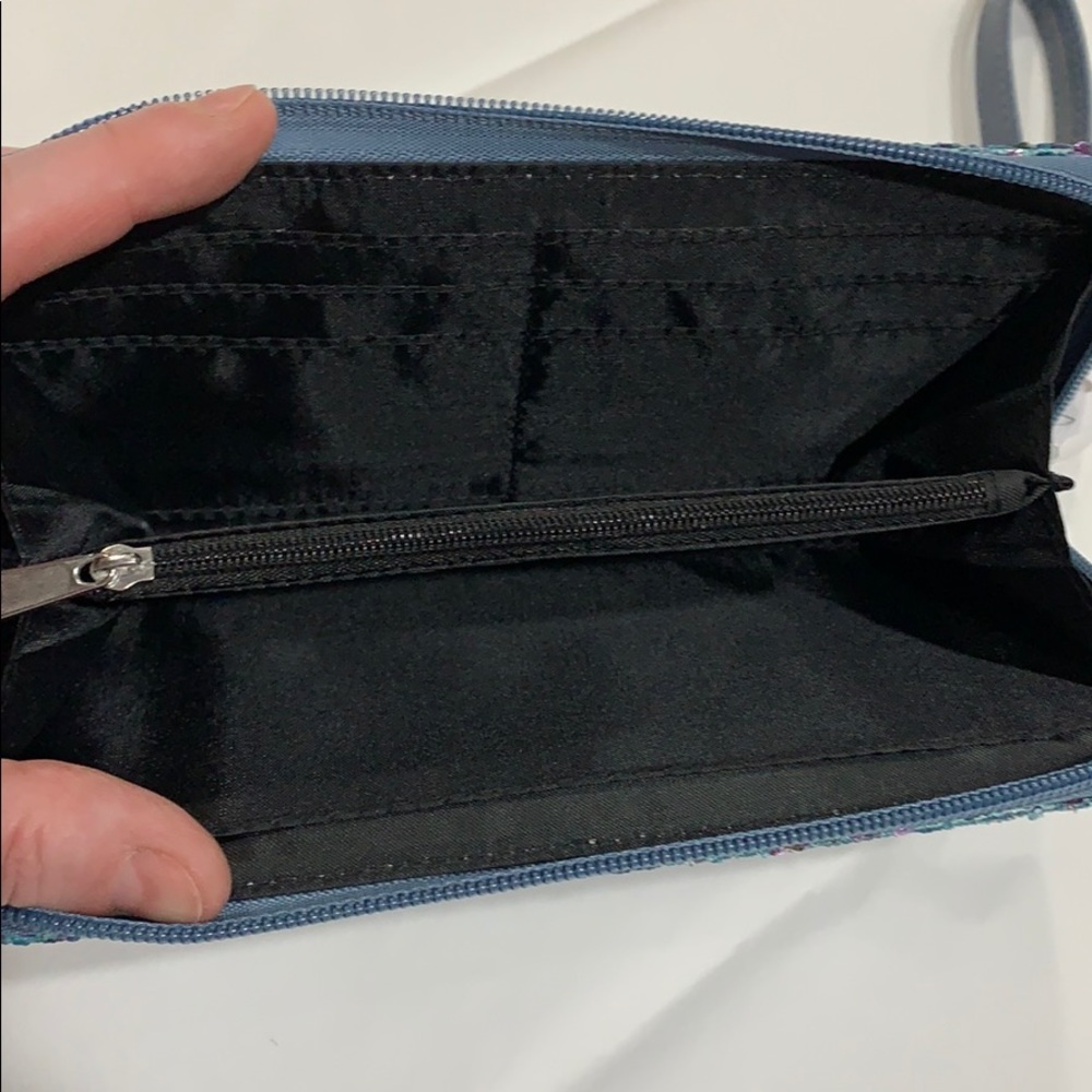 5/$30! MIX & MATCH! ICING Blue Glitter ZIPPERED WALLET / WRISTLET! - Picture 4 of 6